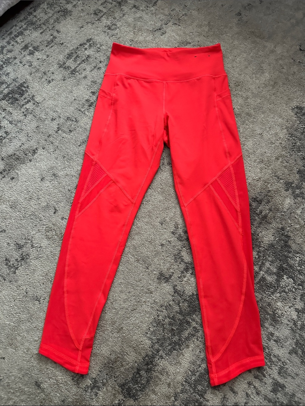 Fila Red High-Waist Mesh-Panel Leggings for Women